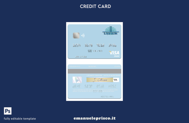 modello di carta di debito visto Saint Lucia Loyal Bank Limited in stile verific